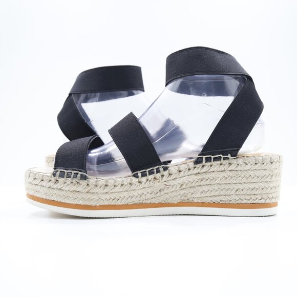 Dolce Vita Lury Black Elastic Strap 2" Platform Espadrille Sandals - 10 - Picture 5 of 7
